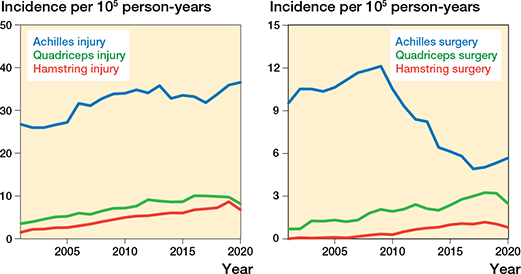 Increasing incidence of surgically treated hamstring injuries: a ...